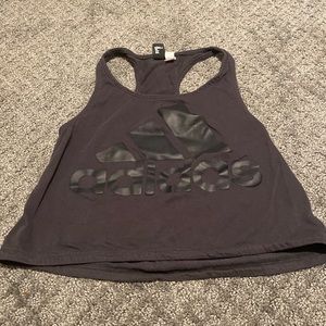 dark grey adidas cropped tank